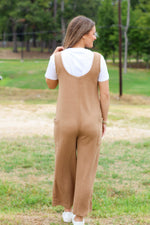 Nicely Knitted Jumpsuit-Tan