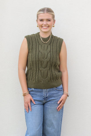 Cable Knit Sweater Vest