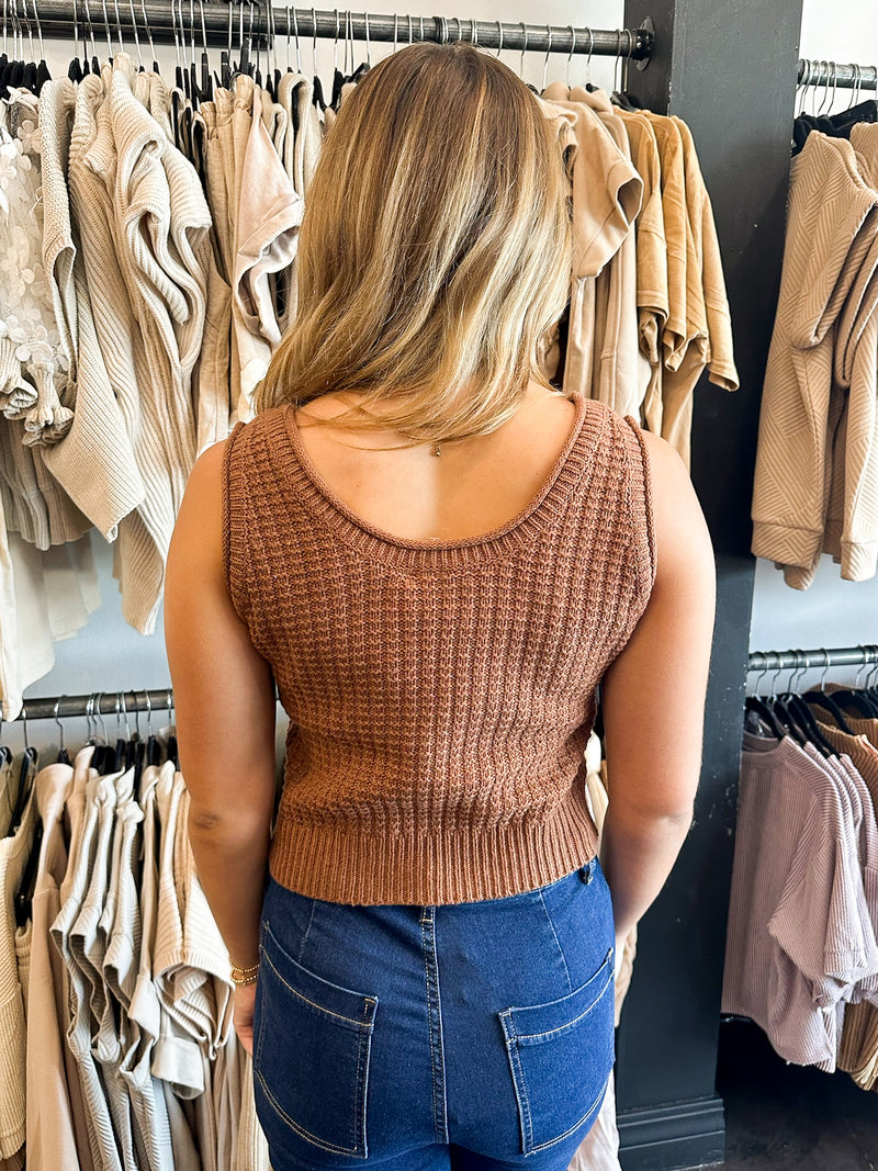 Favorite Sweater Tank-Brown