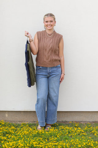 Cable Knit Sweater Vest