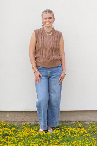 Cable Knit Sweater Vest