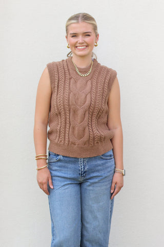 cable knit sweater vest