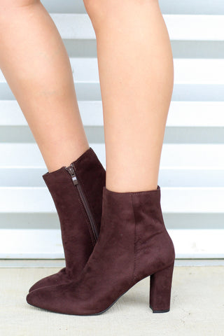 suede heeled ankle boots