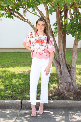 Scallop Trim Flower Top