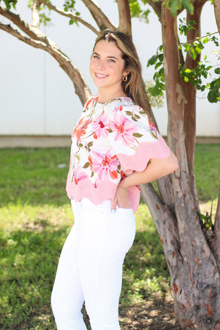 Scallop Trim Flower Top