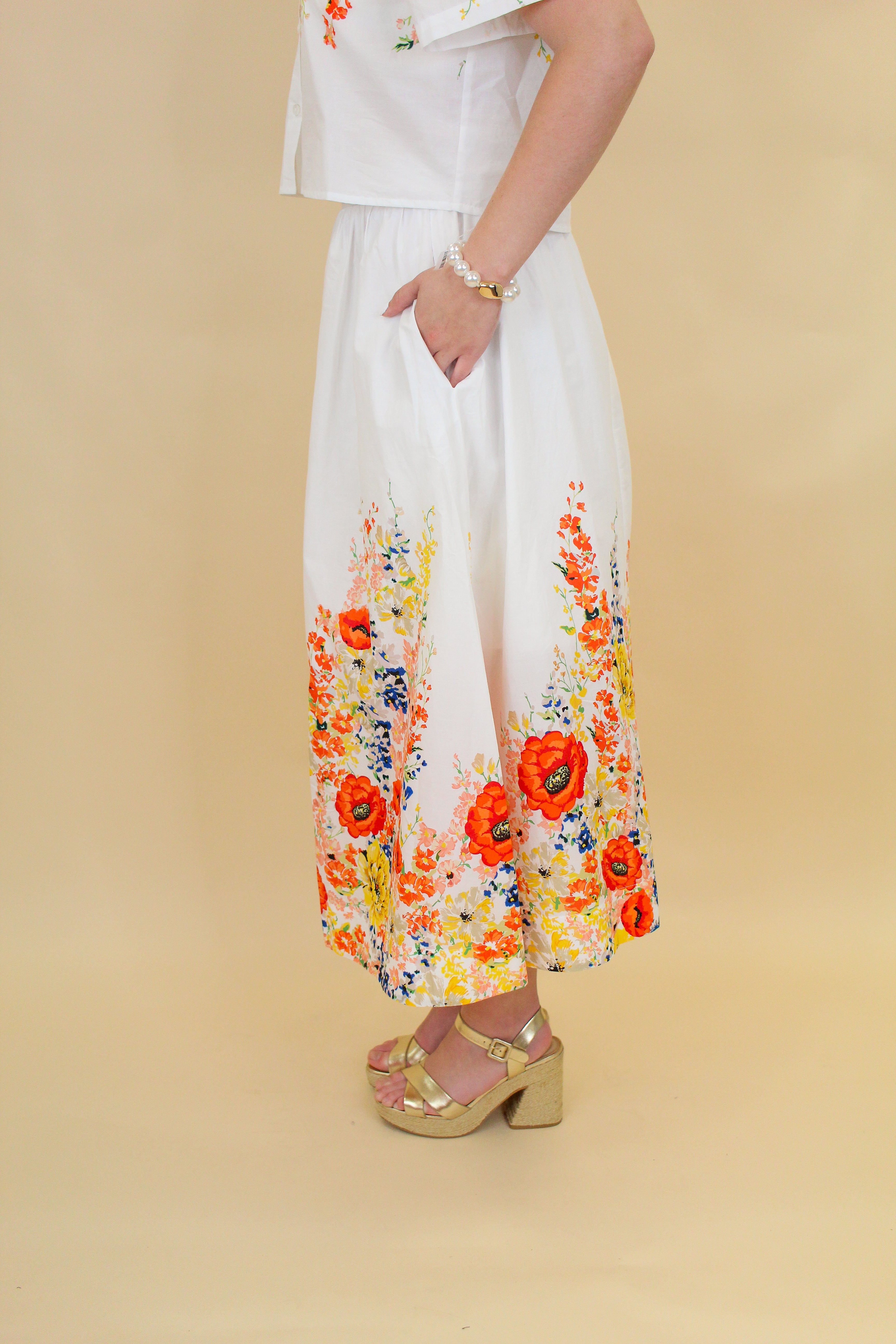 Spring Garden Party Midi Skirt