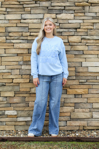 Make Heaven Crowded Bubble Font Sweatshirt