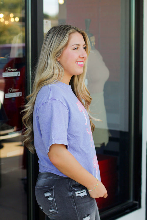 Retro Tiger Tee-Lavender