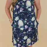Floral Denim Shift Dress
