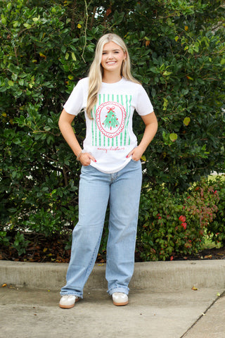 Striped Christmas Tree Tee