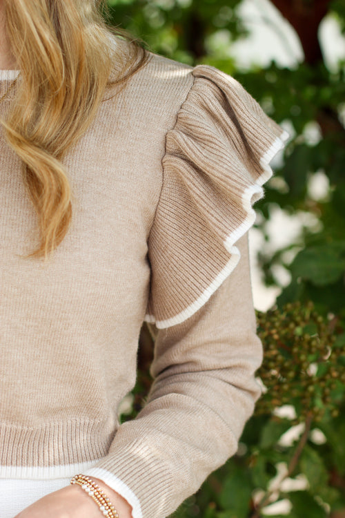 Crop Trim Ruffle Top