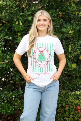 Striped Christmas Tree Tee