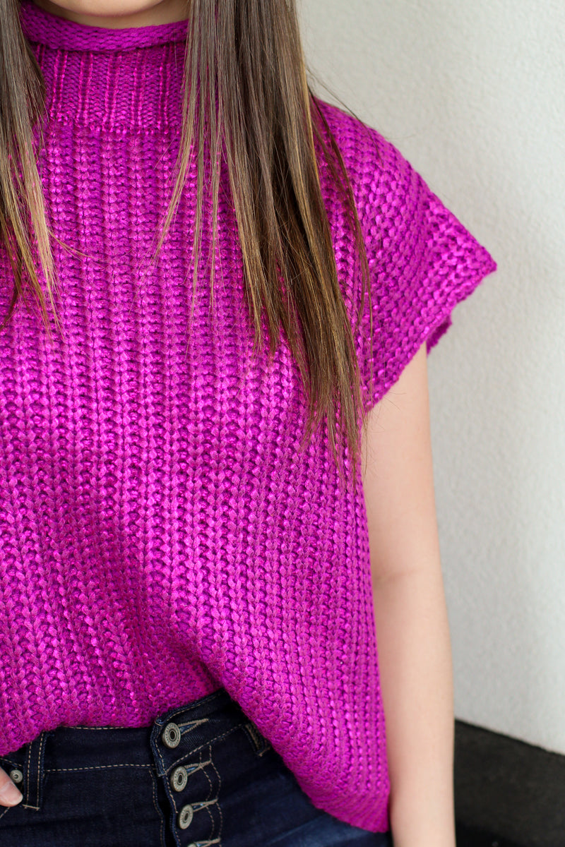 Fancy All Girl Sweater-Magenta