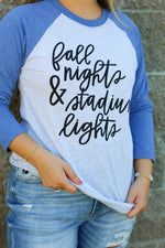 Stadium Lights Tee-Grey/Blue