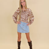 Mini Tiger Print Smock Top