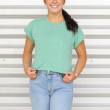 Basic Cuff Sleeve Crop Top