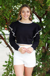 Crop Trim Ruffle Top