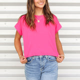 Basic Cuff Sleeve Crop Top