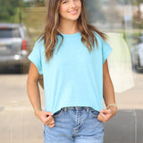 Basic Cuff Sleeve Crop Top