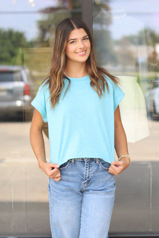 Basic Cuff Sleeve Crop Top
