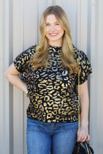 Metallic Leopard Sweater Vest