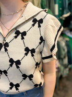 Argyle Zip Top