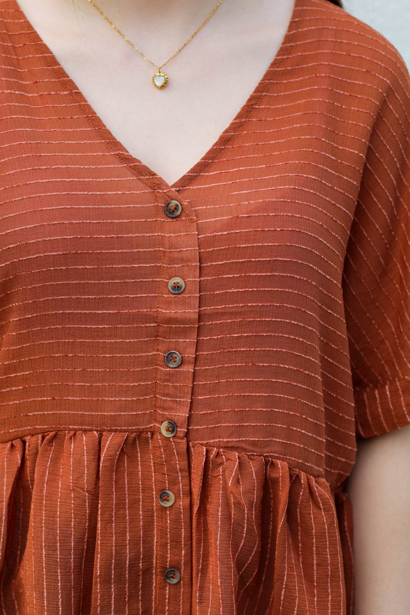 Sheer Sherry Top-Pumpkin