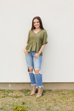 Sheer Sherry Top-Olive