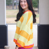 Pretty Sunset Stripe Sweater