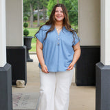 Chambray Button Up Top