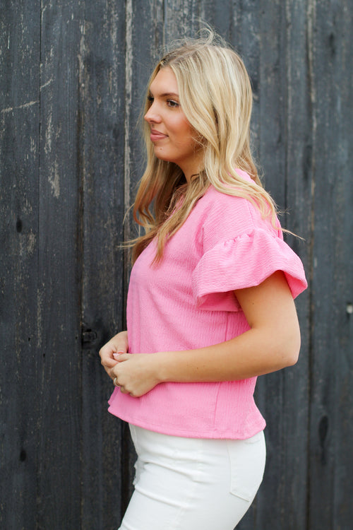Totally Textured Top-Pink
