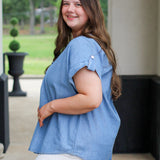 Chambray Button Up Top