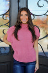 Mock Neck Must Have Sweater-Rose