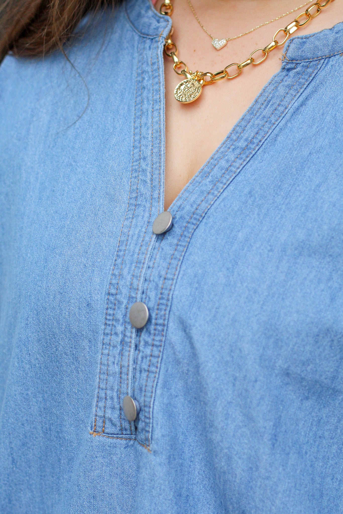Chambray Button Up Top