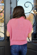 Mock Neck Must Have Sweater-Rose