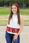 Happy Game Day Top-Ivory/Maroon