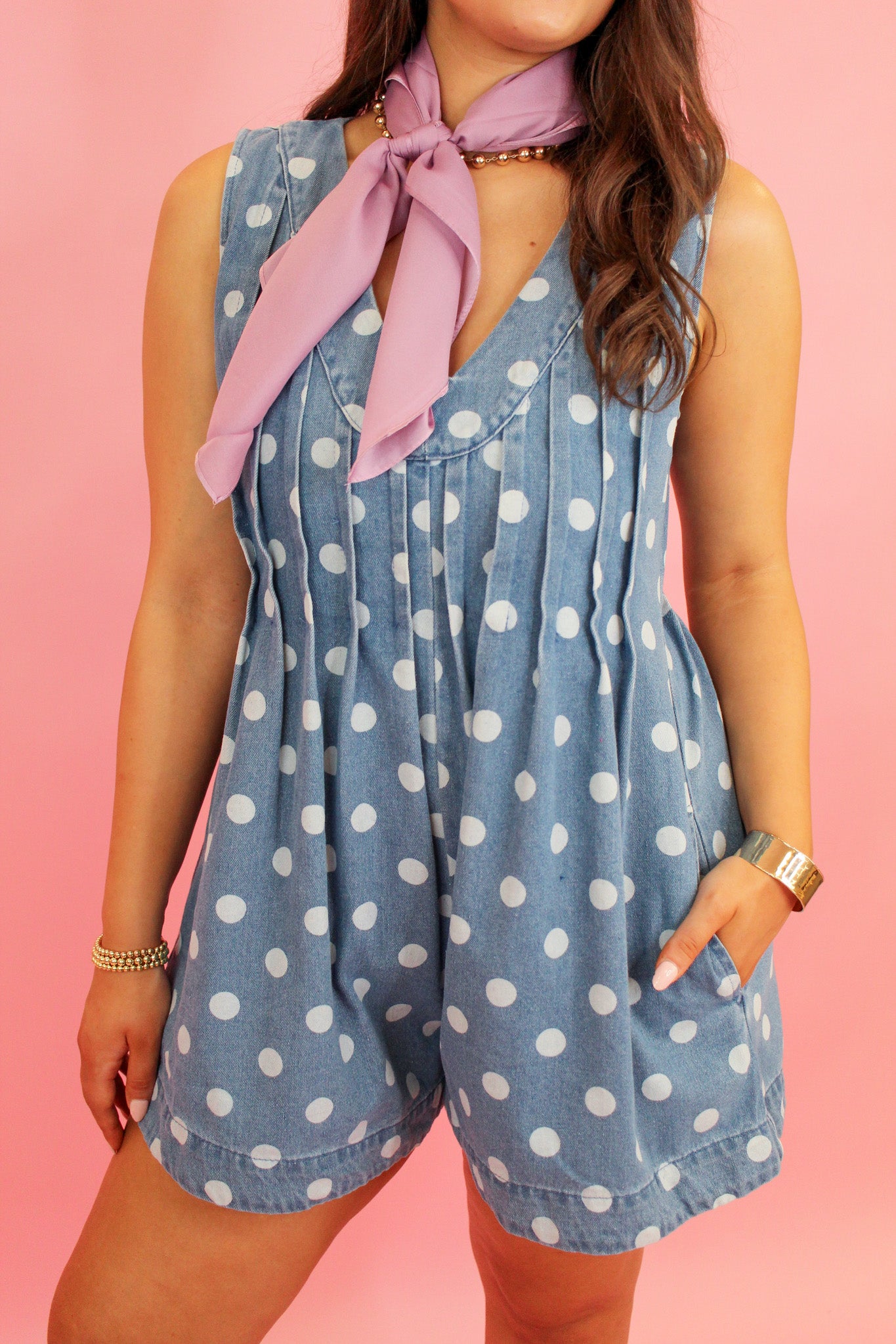 So Cutie Polka Dot Romper