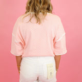 Contrast Trim Polka Dot Top