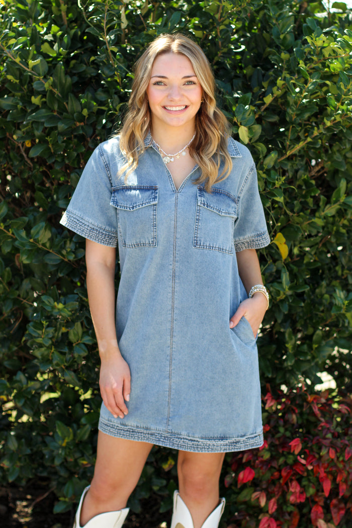 Basic Denim Pocket Dress