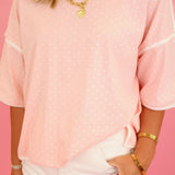 Contrast Trim Polka Dot Top