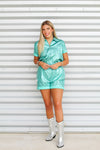 Amazing Metallic Romper-Aqua