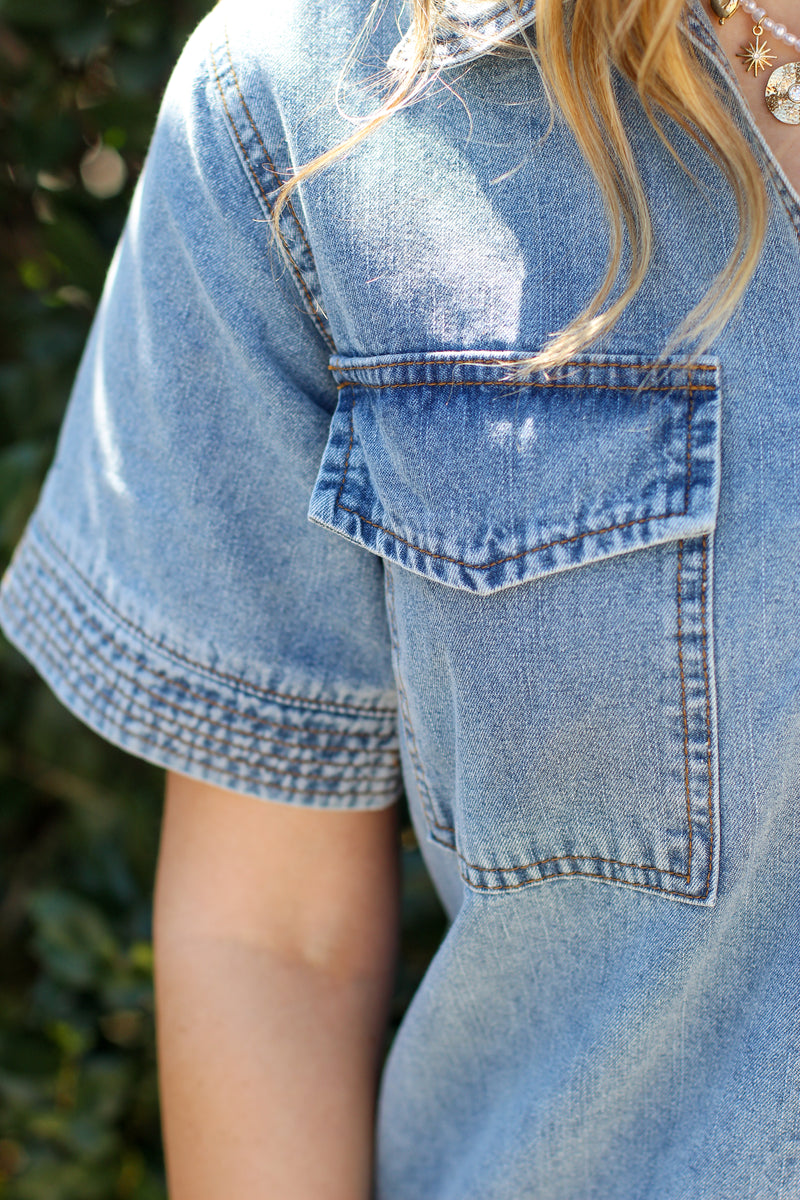 Basic Denim Pocket Dress