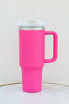 40oz. Cutest Stainless Steel Tumbler-Neon Pink