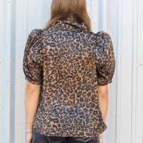 Into Leopard Puff Sleeve Top