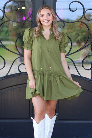 Smocked Details Dress