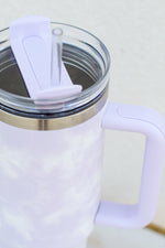 40oz. Cutest Stainless Steel Tumbler-Lavender Tie Dye