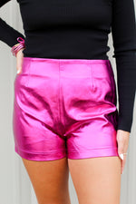 Care To Shine Shorts-Fuchsia