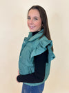 Ruffle Sleeve Puffer Vest