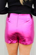 Care To Shine Shorts-Fuchsia