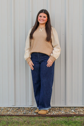 Floral Waffle Knit Top